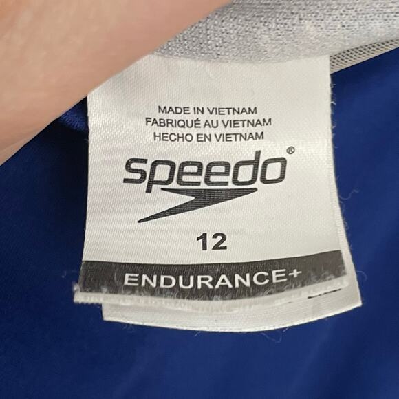 Speedo 12 Endurance one piece swimsuit royal blue ruched solid coconutgirl - Picture 8 of 9